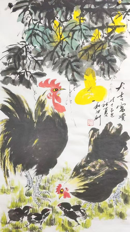 杜冲利先生的雄鸡画作赏析(图2)