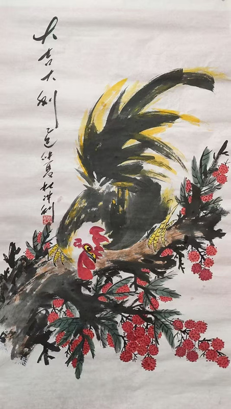杜冲利先生的雄鸡画作赏析(图3)